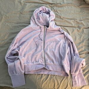 women cropped purple velvet zip up boohoo size us 22